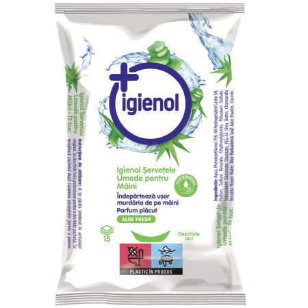 igienol refreshing wipes 15 pcs aloe